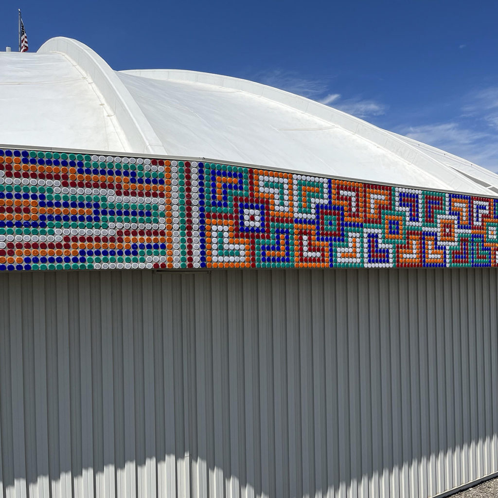 Newly restored sections of "Circle of Light" gleam in Yakima’s sunlight.